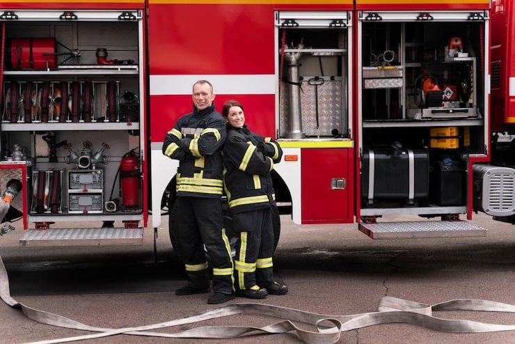 male-female-firefighters-station-working-together_23-2149206456